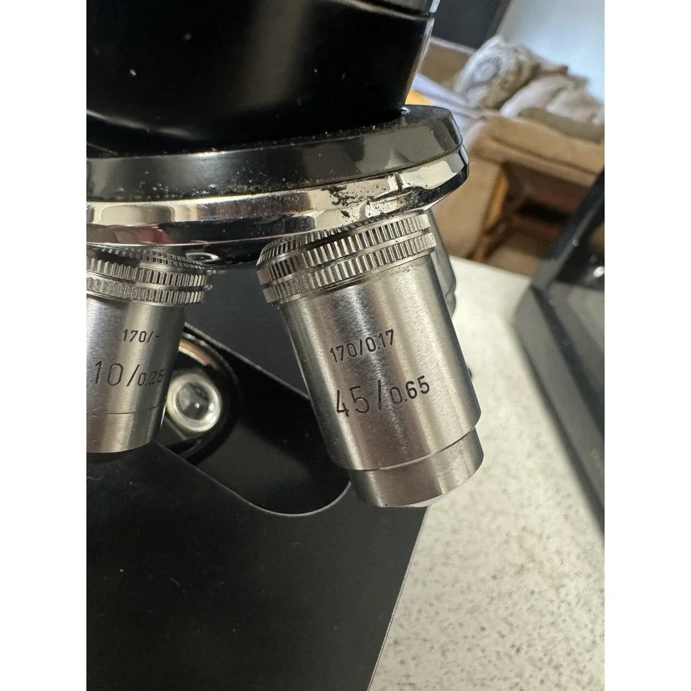 Vintage Ernst Leitz Wetzlar Germany Microscope, Case, Slides and More SEE PICS!